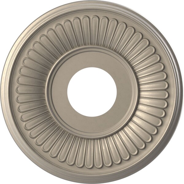 Ekena Millwork Berkshire PVC Medallion (Canopies up to 5 3/4"), 13"OD x 3 1/2"ID x 3/4"P, Metallic Silver Metallic CMP13BECSV - main